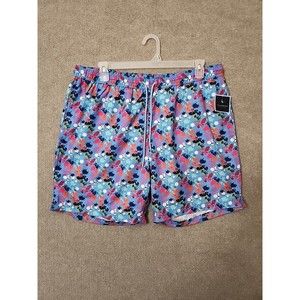 Tailorbyrd Paint Splatter Swim Trunk Shorts Mens XXL Blue Mesh Lined NEW